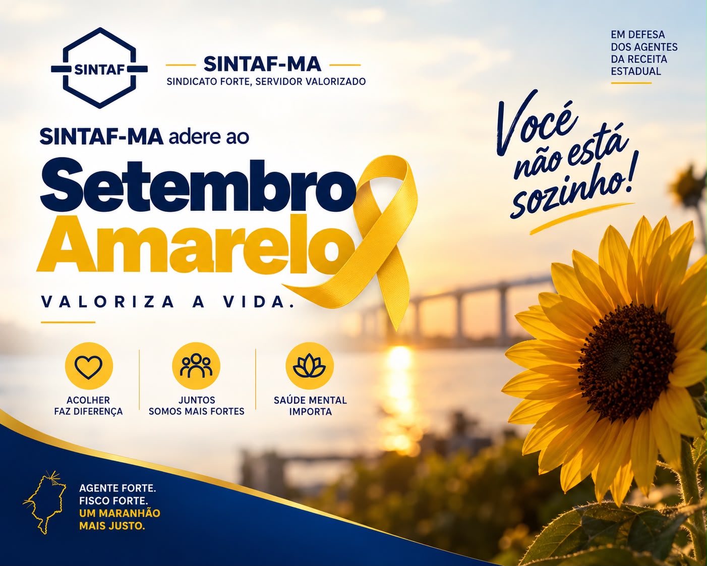 SINTAF-MA adere ao Setembro Amarelo e reforça importância do cuidado com a saúde mental